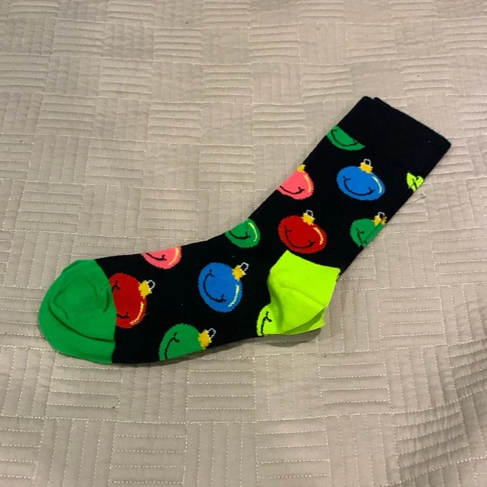NWOT Happy Socks Jingle Smiling Socks in Size 4-7